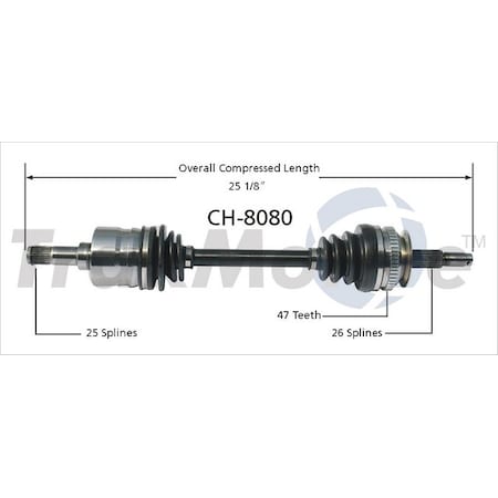 Surtrack Axle Cv Axle Shaft, Ch-8080 CH-8080